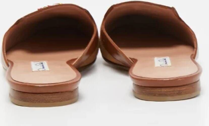 Oscar De La Renta Pre-owned Canvas flats Brown Dames