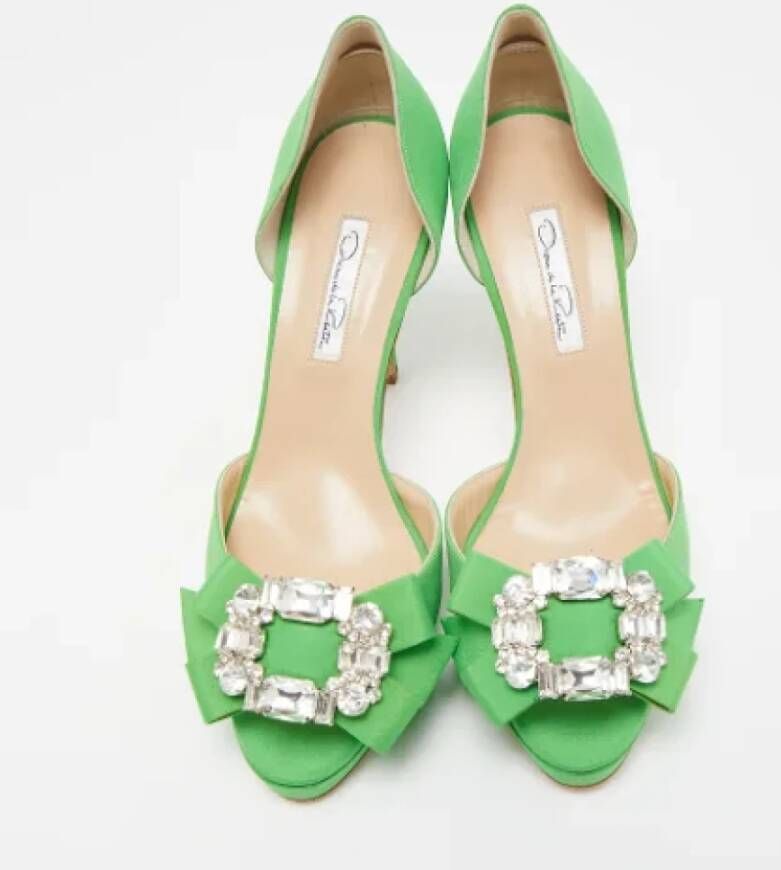 Oscar De La Renta Pre-owned Fabric heels Green Dames