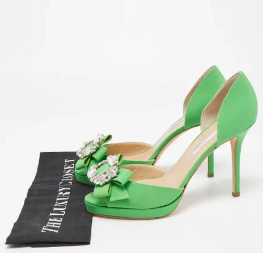 Oscar De La Renta Pre-owned Fabric heels Green Dames