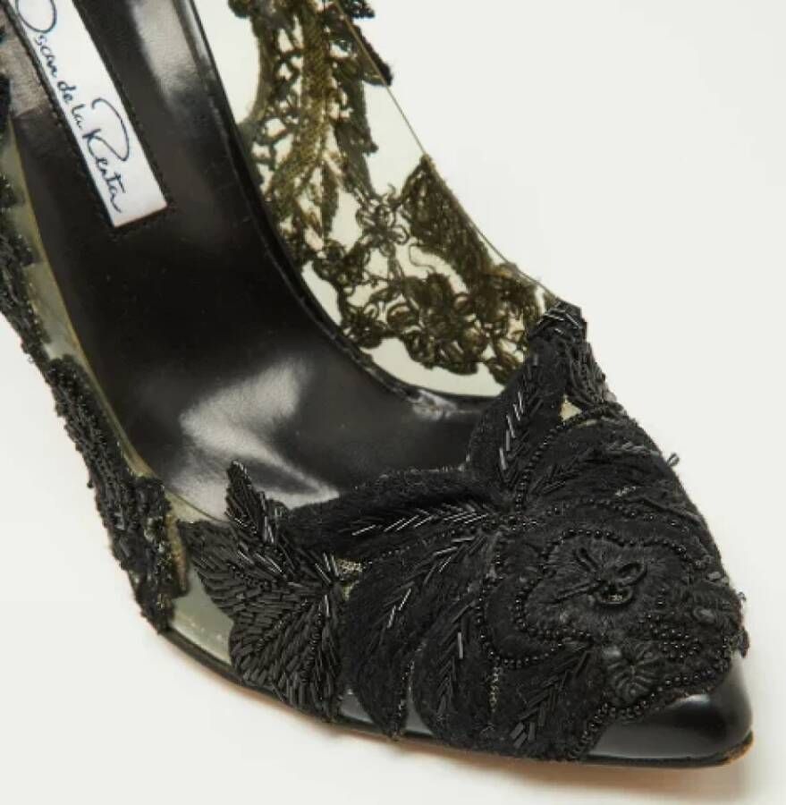 Oscar De La Renta Pre-owned Leather heels Black Dames