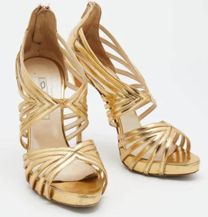 Oscar De La Renta Pre-owned Leather sandals Yellow Dames