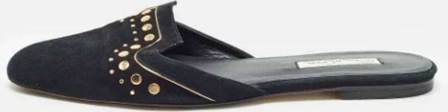 Oscar De La Renta Pre-owned Suede flats Black Dames