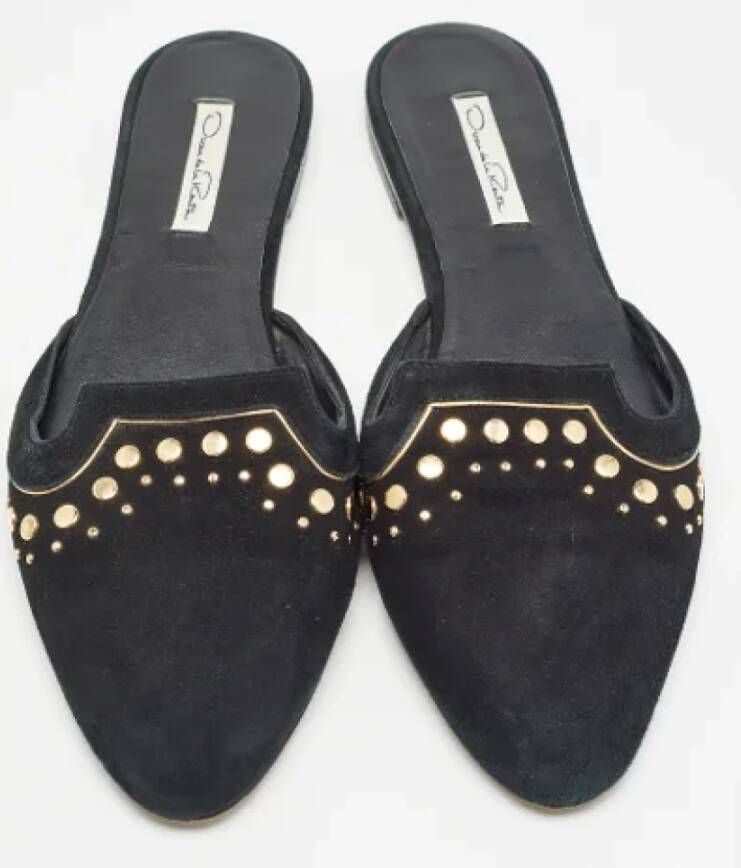 Oscar De La Renta Pre-owned Suede flats Black Dames