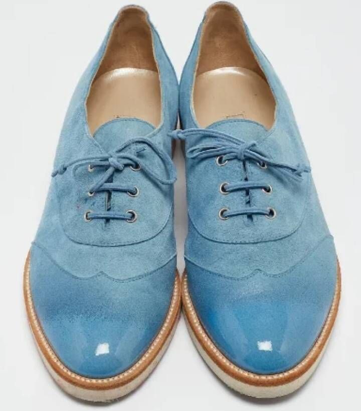 Oscar De La Renta Pre-owned Suede flats Blue Dames