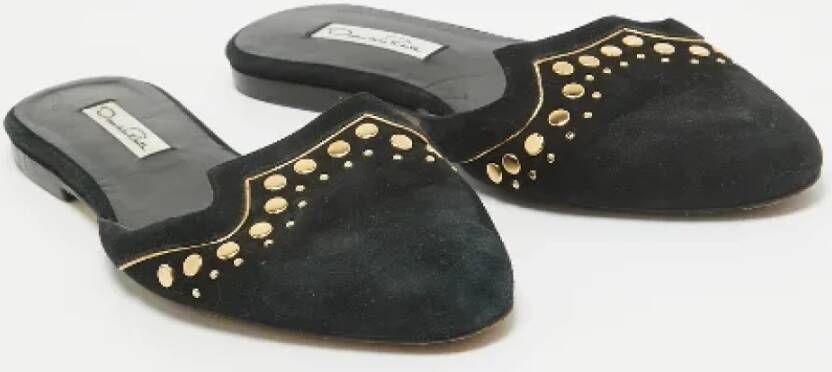 Oscar De La Renta Pre-owned Suede mules Black Dames