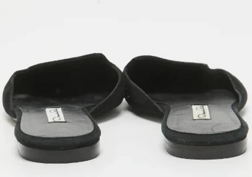 Oscar De La Renta Pre-owned Suede mules Black Dames