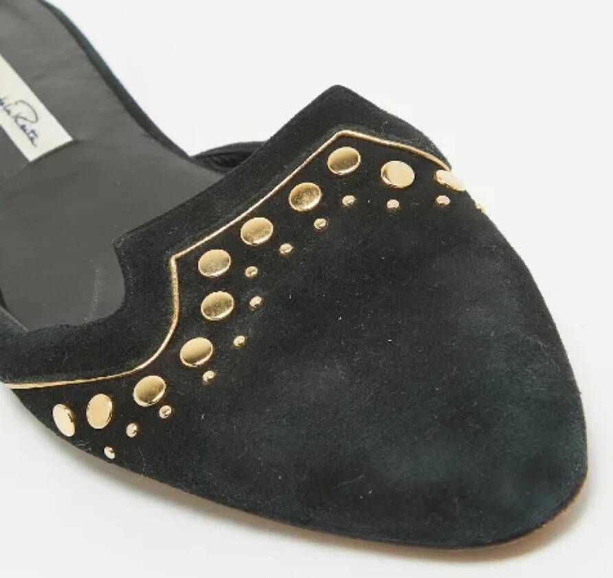 Oscar De La Renta Pre-owned Suede mules Black Dames