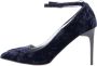 Oscar De La Renta Pre-owned Velvet heels Blue Dames - Thumbnail 2