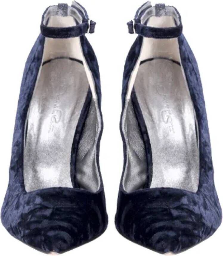 Oscar De La Renta Pre-owned Velvet heels Blue Dames