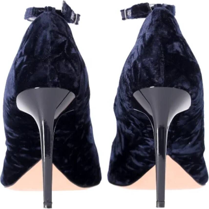 Oscar De La Renta Pre-owned Velvet heels Blue Dames