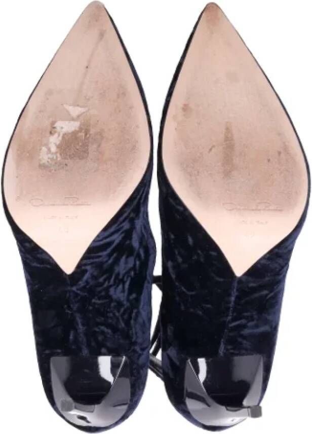 Oscar De La Renta Pre-owned Velvet heels Blue Dames