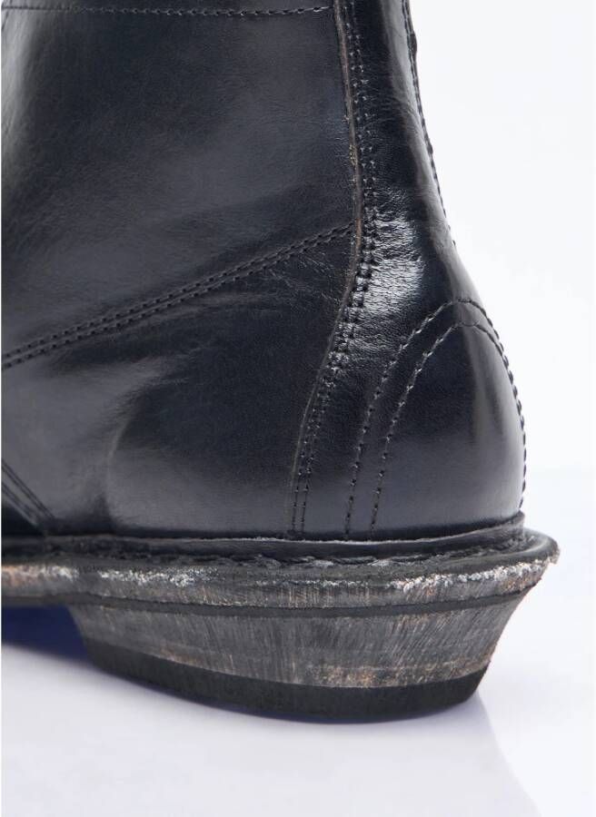 Our Legacy Gekreukeld Leren Veterschoenen Black Heren