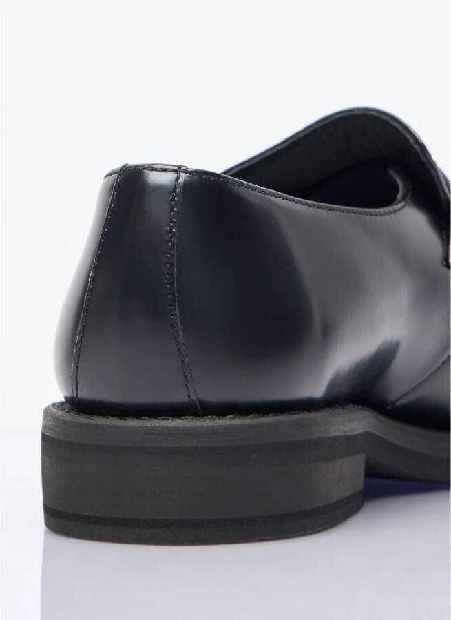 Our Legacy Glanzende leren loafers met gevlochten band Black Heren