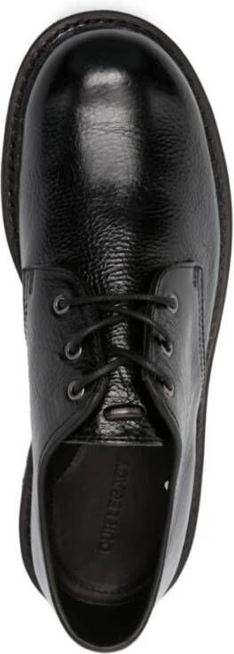 Our Legacy Zwarte Gebarsten Lakleren Derby Schoen Black Heren