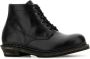 Our Legacy Gekreukeld Leren Veterschoenen Black Heren - Thumbnail 9