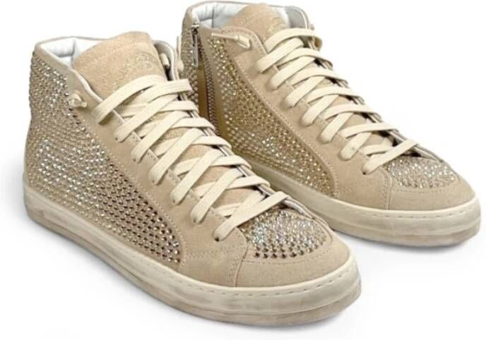 P448 Beige Hoge Sneakers met Sprankels Beige Dames