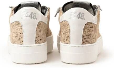 P448 Beige Lederen Sneaker Beige Dames