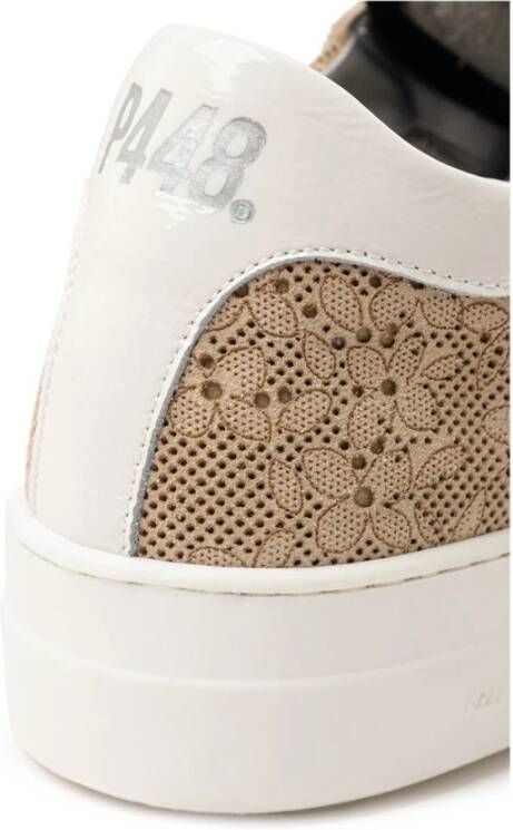 P448 Beige Lederen Sneaker Beige Dames