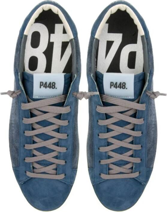 P448 Blauwe Suède Herensneakers Jack Model Blue Heren