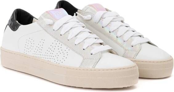 P448 Donkere Leren Sneakers Thea White Dames