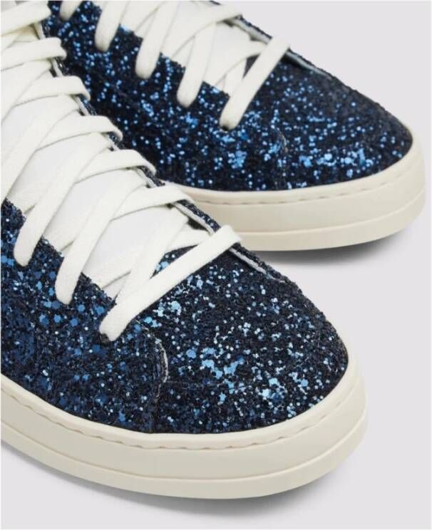 P448 Glitter Skate Sneakers met Pailletten Blue Dames