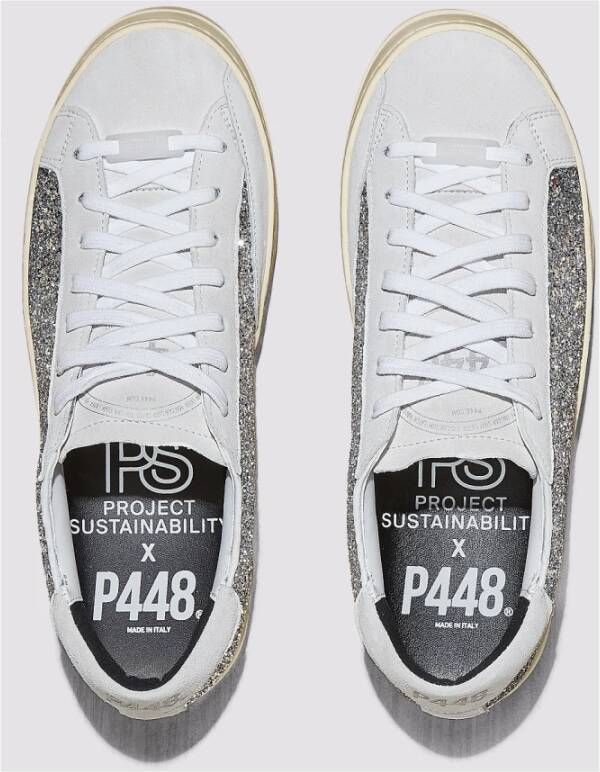 P448 Glitter Sneakers Allemaal gemaakt van materialen Gray Dames