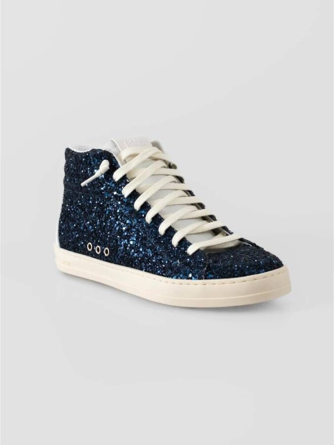 P448 Hoge-top Skate Schoenen Blauwe Glitter Blue Dames