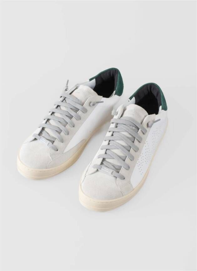 P448 John Denim Leren Sneakers Groene Zool White Heren