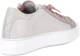 P448 Roze Leren Sneakers met Glitterdetails Multicolor Dames