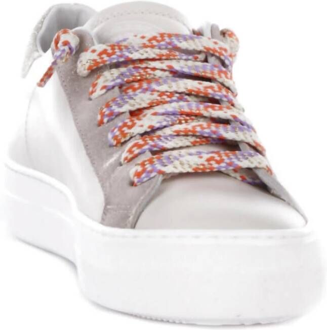 P448 Roze Leren Sneakers met Glitterdetails Multicolor Dames