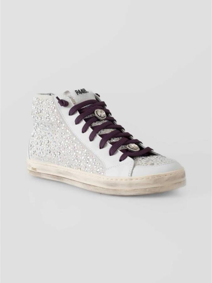 P448 Urban Skate Style Sneaker met Diamantdetails White Dames