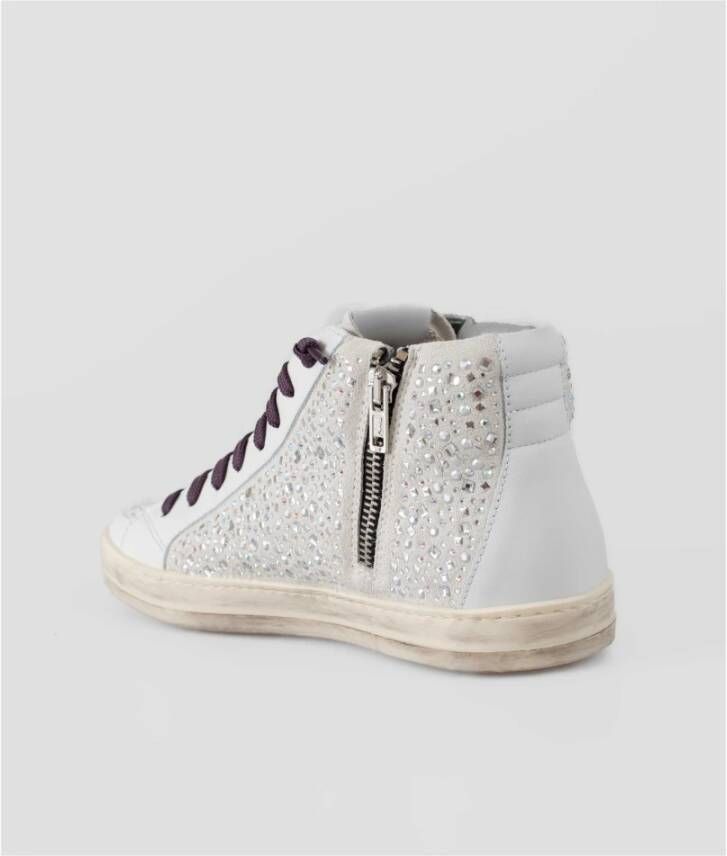 P448 Urban Skate Style Sneaker met Diamantdetails White Dames