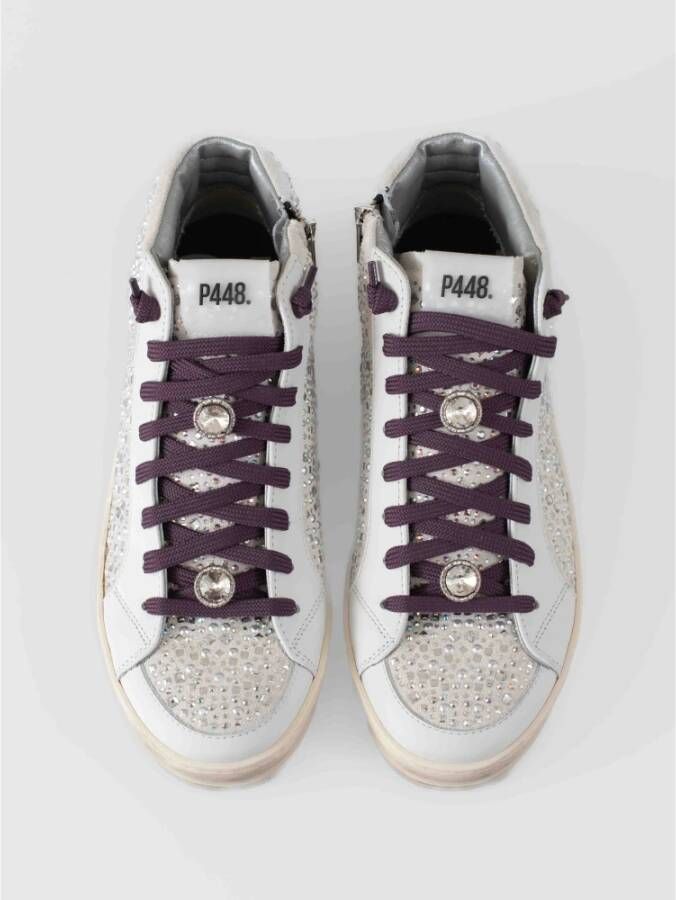 P448 Urban Skate Style Sneaker met Diamantdetails White Dames