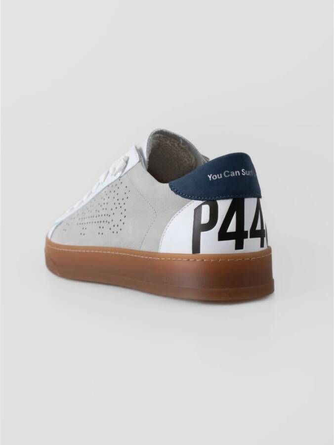 P448 Wit Grijs Leren Sneakers Elegante Stijl Multicolor Heren