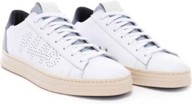 P448 Witte en blauwe textuur lage sneakers Jack White Heren