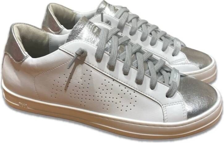 P448 Witte en zilveren Sneakers White Dames