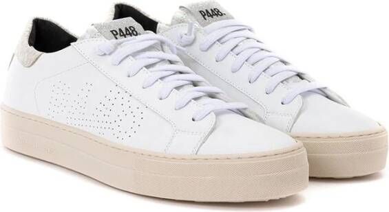 P448 Witte Leren Elegante Casual Sneakers White Dames