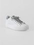 P448 Witte Leren Glitter Sneakers White Dames - Thumbnail 3