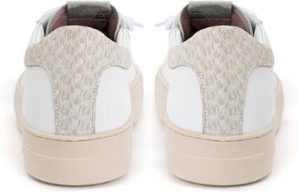 P448 Witte Leren Python Sneakers White Dames