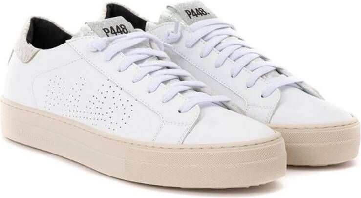 P448 Witte Leren Sneaker White Dames