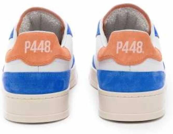 P448 Witte leren sneakers Blauw suède Bali-M969 Multicolor Heren