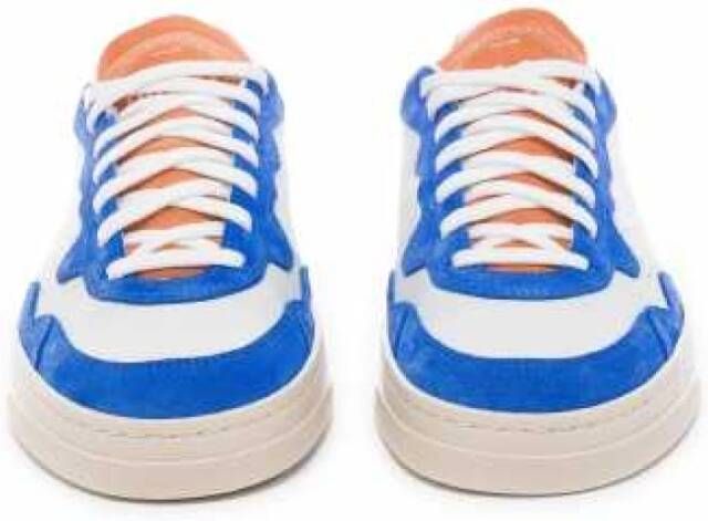 P448 Witte leren sneakers Blauw suède Bali-M969 Multicolor Heren