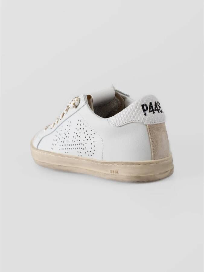 P448 Witte Leren Sneakers met Gouden Details White Dames