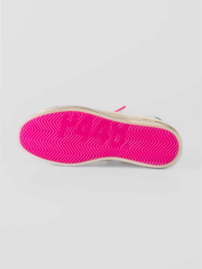 P448 Witte Leren Sneakers met Roze Details White Dames