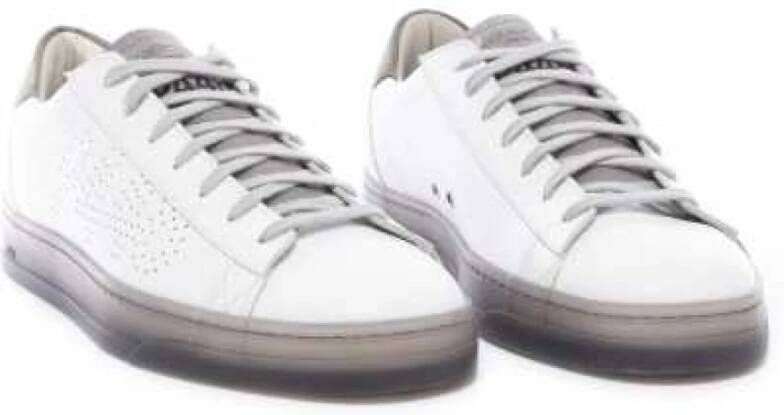 P448 Witte leren sneakers zwarte zool White Heren