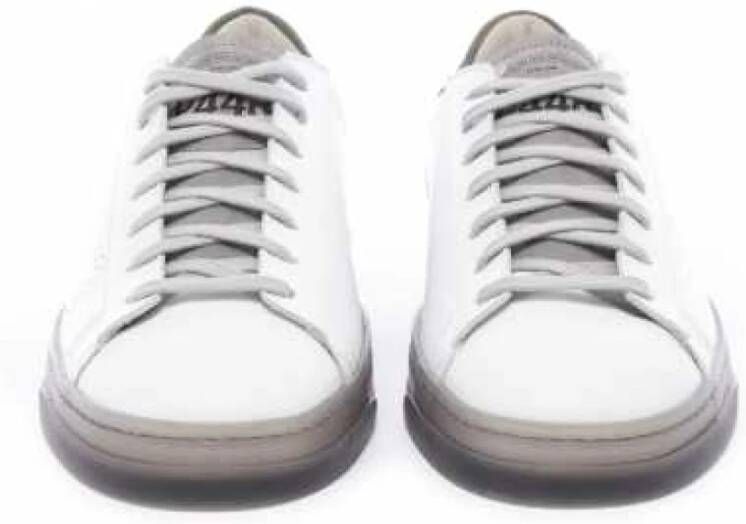 P448 Witte leren sneakers zwarte zool White Heren