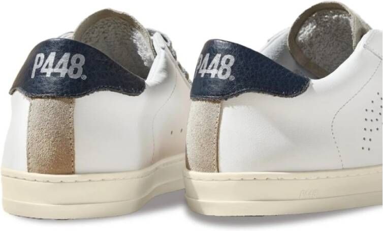 P448 Witte Sneakers met Grijze Tong White Heren