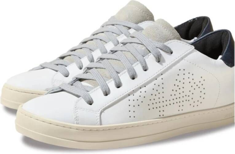 P448 Witte Sneakers met Grijze Tong White Heren