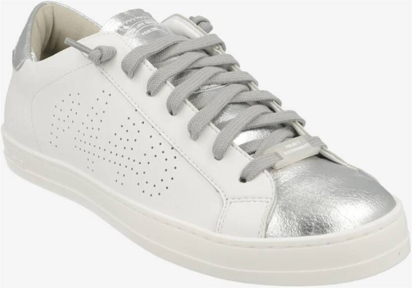 P448 Witte Sneakers met Zilveren Details White Dames