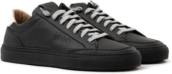 P448 Zwarte Leren Sneaker Black Heren